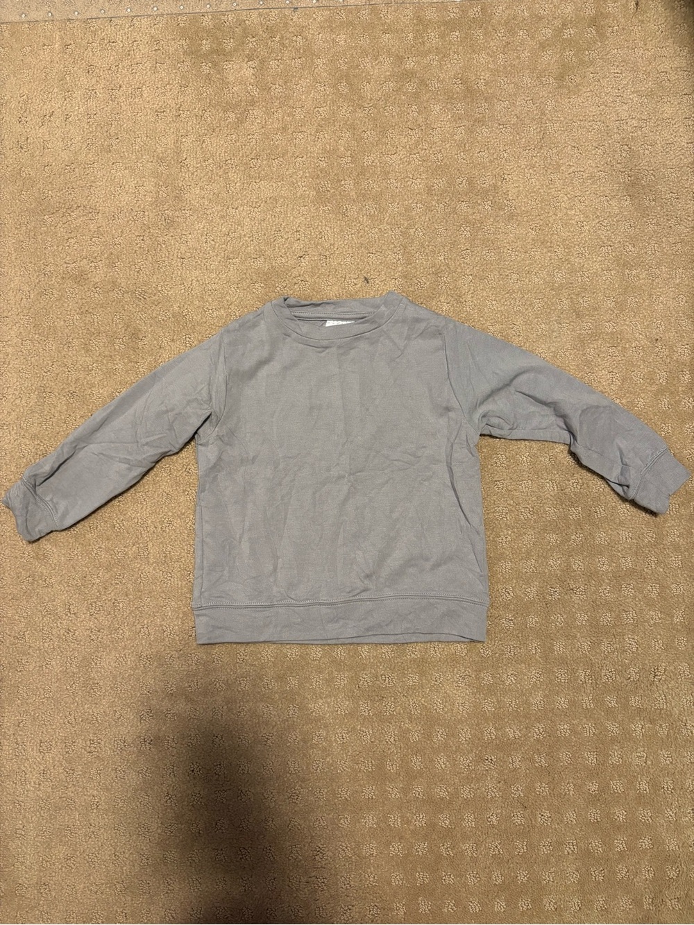Kids Bamboo Long-Sleeve Crewneck Shirt in Light Gray